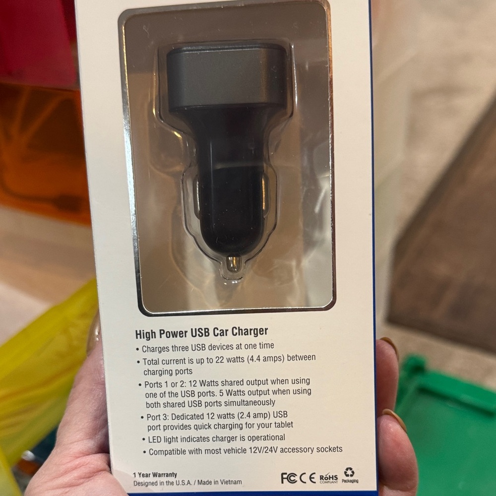 High Power USB Car Charger - Black